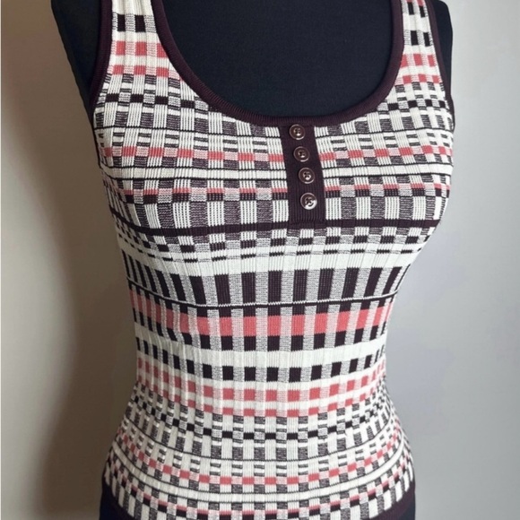 New York & Company Striped Button-Front Tank Top - Picture 2 of 6